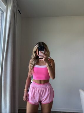 These three double layered hot pink set